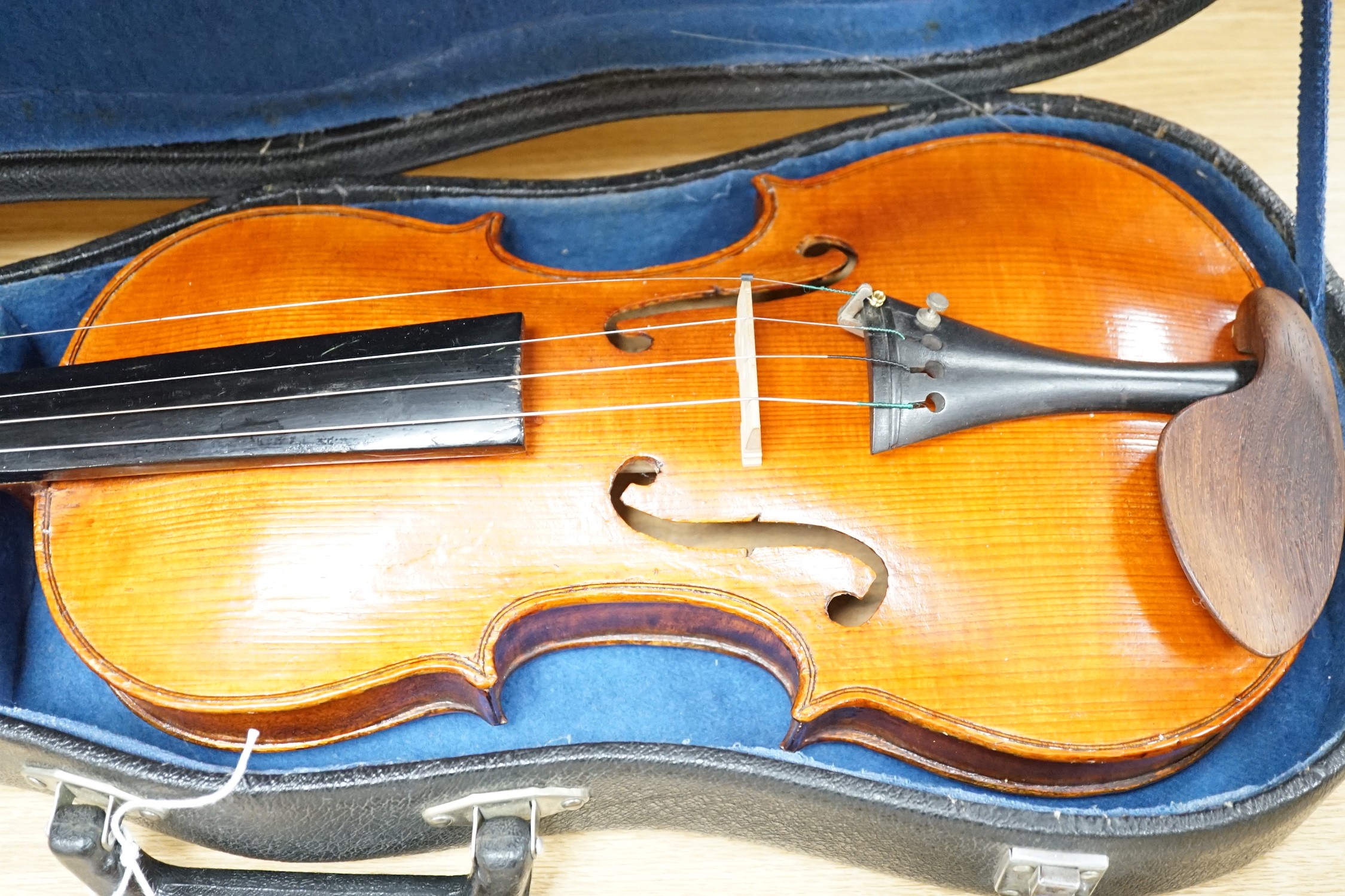 A Stentor violin, cased, 59cms long